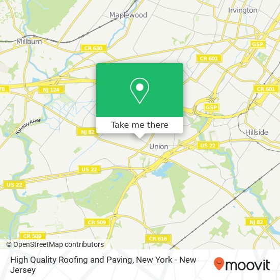 High Quality Roofing and Paving map