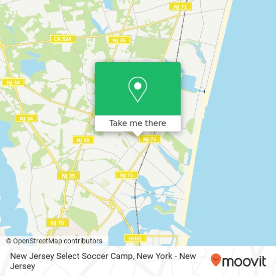 Mapa de New Jersey Select Soccer Camp