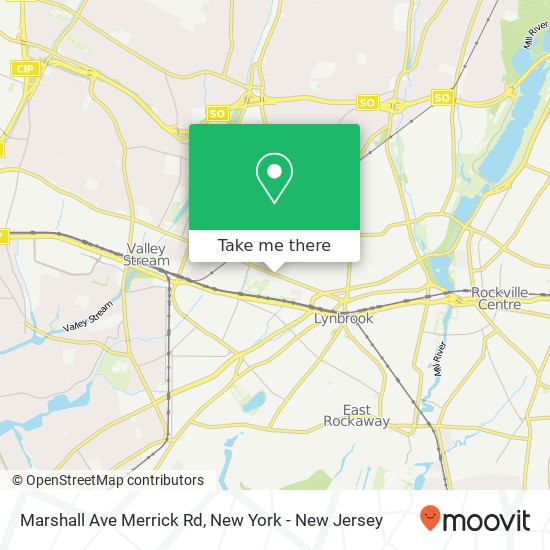 Marshall Ave Merrick Rd map