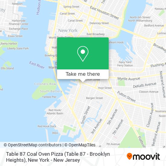 Mapa de Table 87 Coal Oven Pizza (Table 87 - Brooklyn Heights)