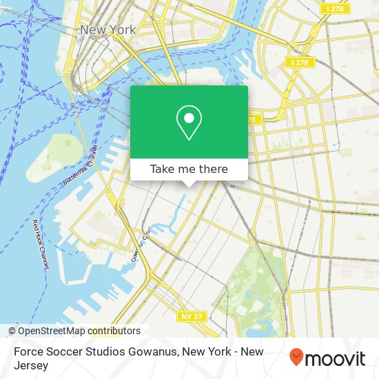 Mapa de Force Soccer Studios Gowanus