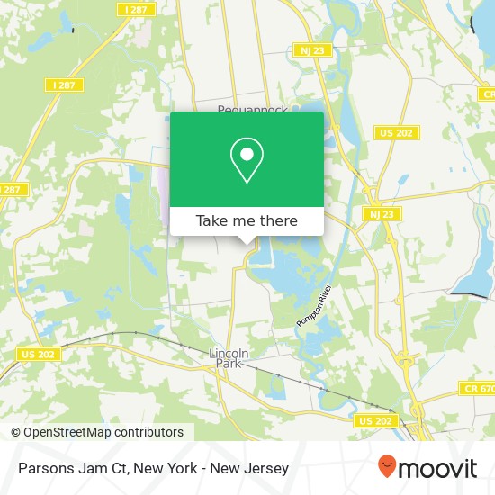 Parsons Jam Ct map