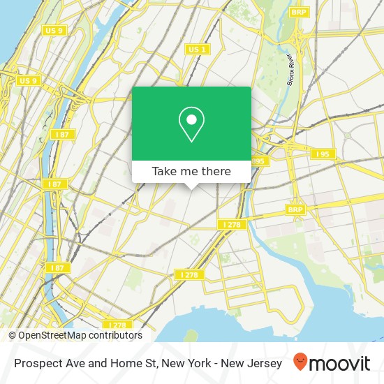Prospect Ave and Home St map