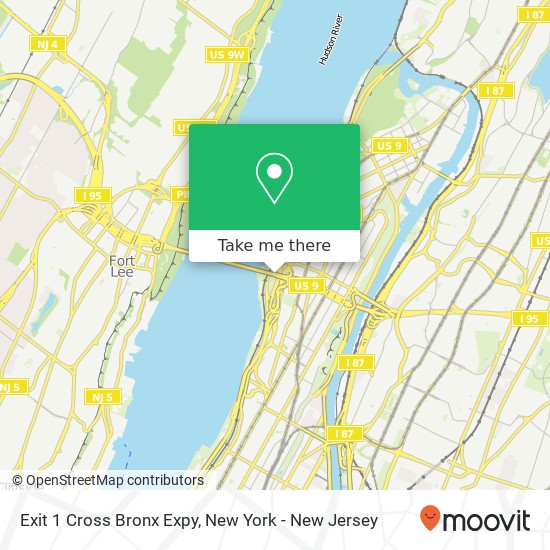 Exit 1 Cross Bronx Expy map