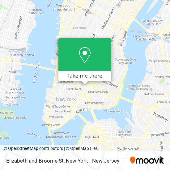 Elizabeth and Broome St map
