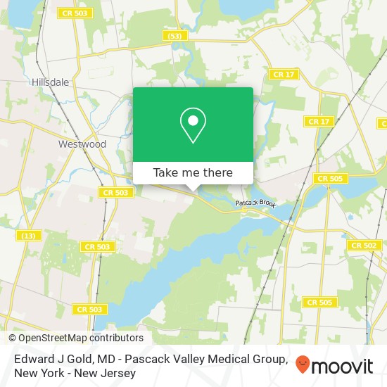 Mapa de Edward J Gold, MD - Pascack Valley Medical Group