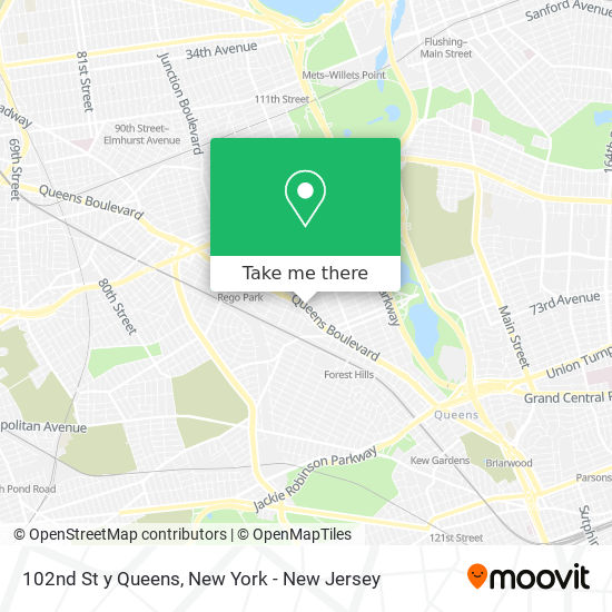 Mapa de 102nd St y Queens