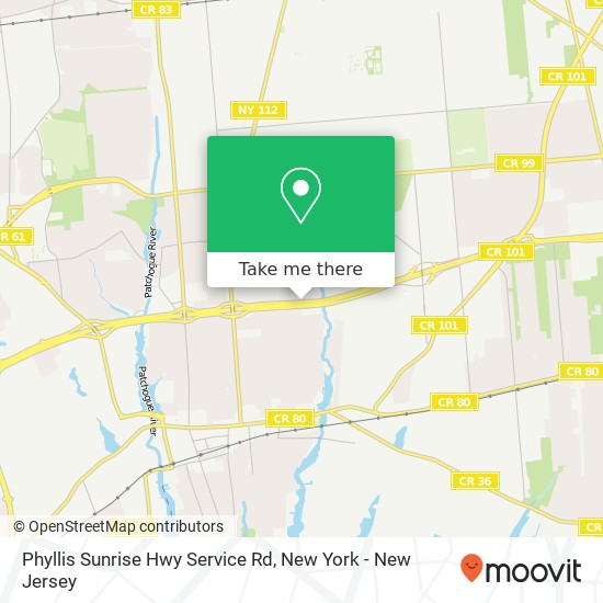 Phyllis Sunrise Hwy Service Rd map