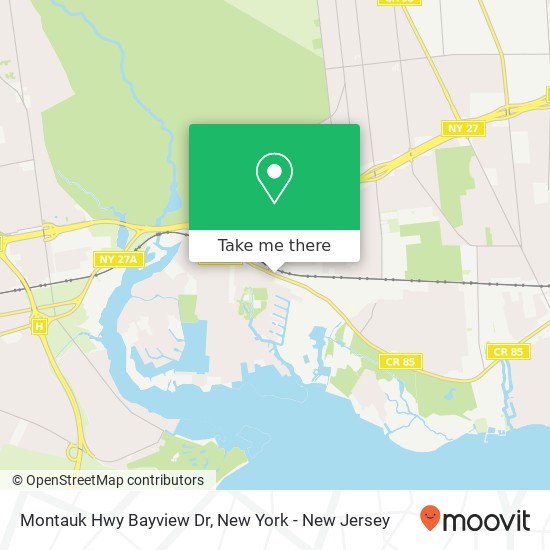 Montauk Hwy Bayview Dr map
