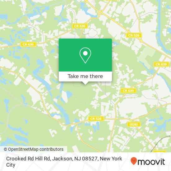 Mapa de Crooked Rd Hill Rd, Jackson, NJ 08527