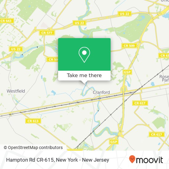 Hampton Rd CR-615 map