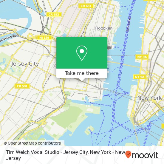 Tim Welch Vocal Studio - Jersey City map