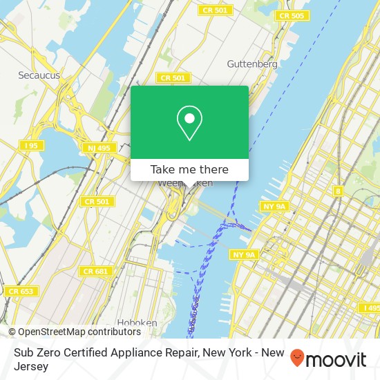 Sub Zero Certified Appliance Repair map