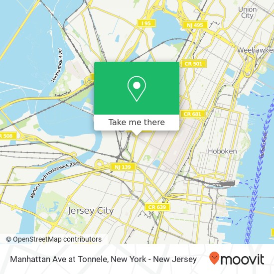 Manhattan Ave at Tonnele map