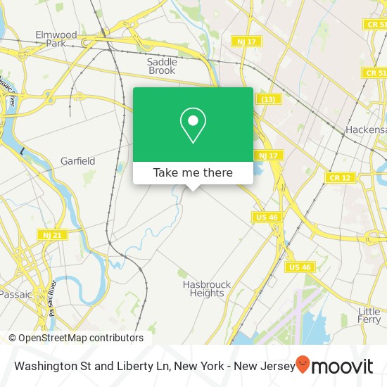 Washington St and Liberty Ln map