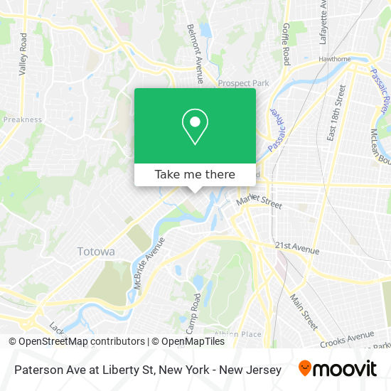 Paterson Ave at Liberty St map