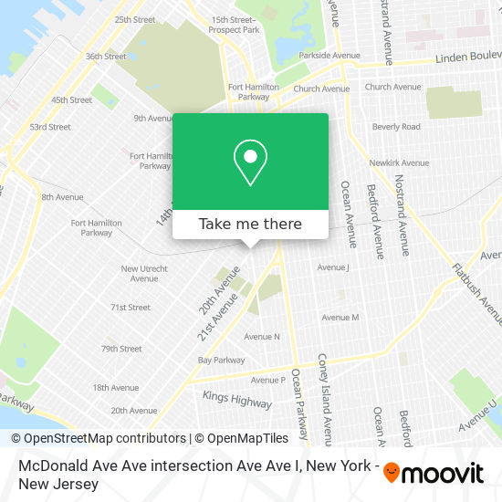 Mapa de McDonald Ave Ave intersection Ave Ave I