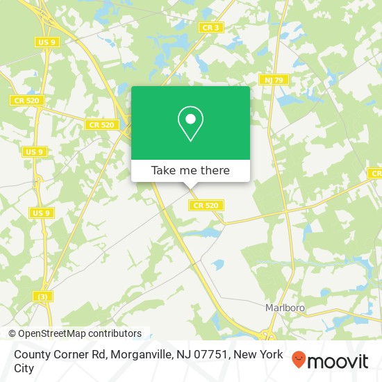 Mapa de County Corner Rd, Morganville, NJ 07751