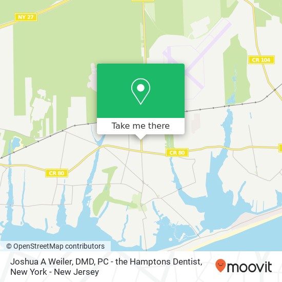 Mapa de Joshua A Weiler, DMD, PC - the Hamptons Dentist