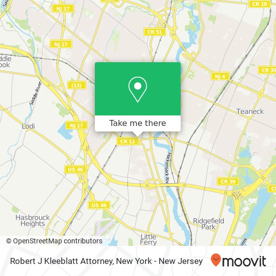 Robert J Kleeblatt Attorney map