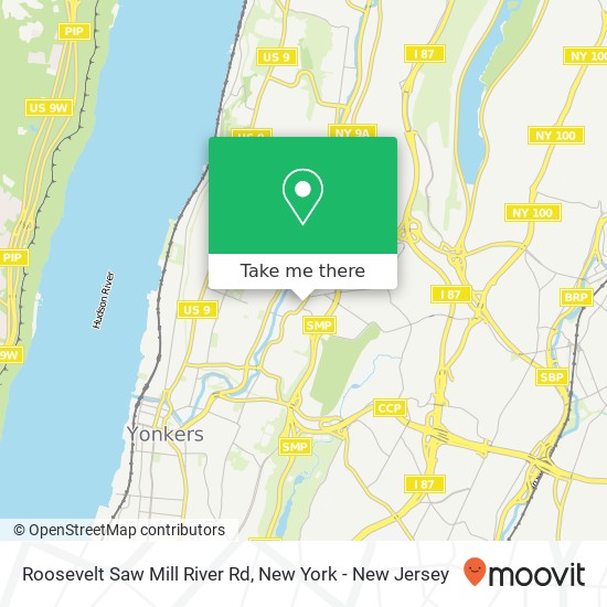 Roosevelt Saw Mill River Rd map