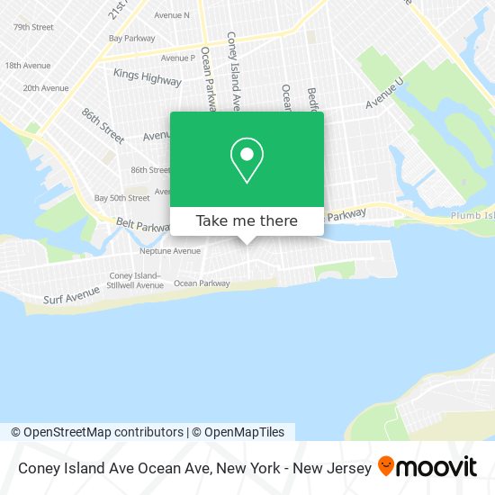 Mapa de Coney Island Ave Ocean Ave
