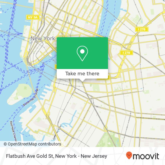 Mapa de Flatbush Ave Gold St