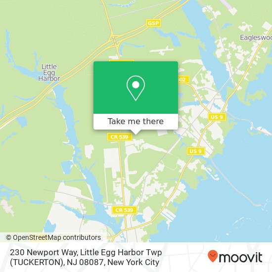 230 Newport Way, Little Egg Harbor Twp (TUCKERTON), NJ 08087 map