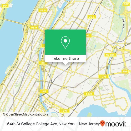 164th St College College Ave map