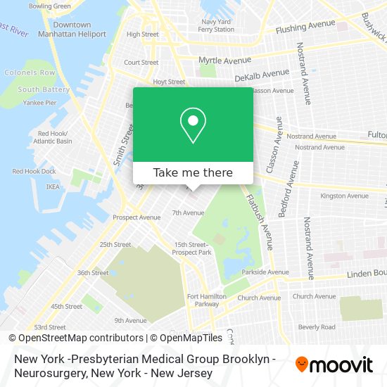 Mapa de New York -Presbyterian Medical Group Brooklyn -Neurosurgery