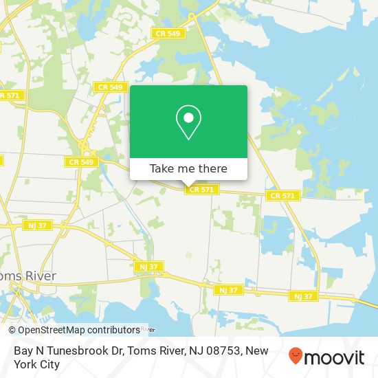 Bay N Tunesbrook Dr, Toms River, NJ 08753 map