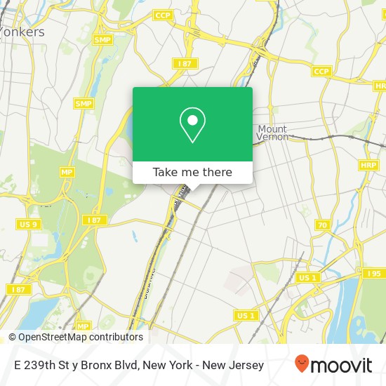 E 239th St y Bronx Blvd map