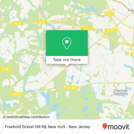 Freehold Gravel Hill Rd map