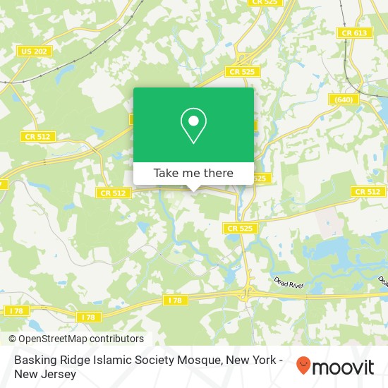 Basking Ridge Islamic Society Mosque map