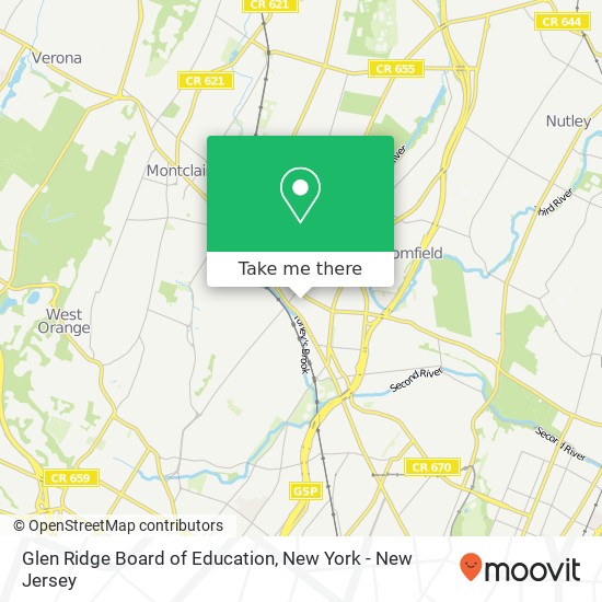 Mapa de Glen Ridge Board of Education