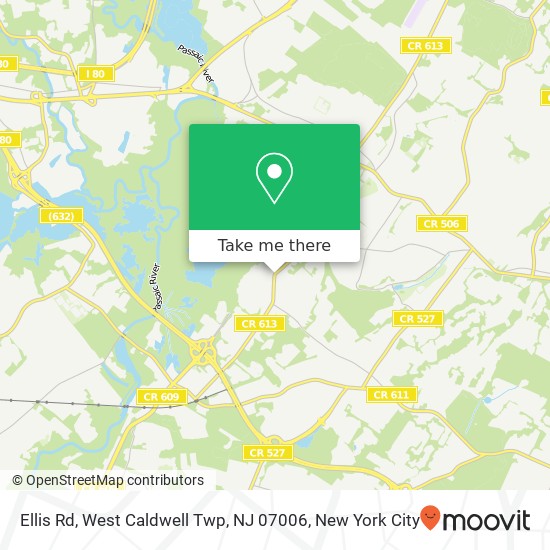 Mapa de Ellis Rd, West Caldwell Twp, NJ 07006