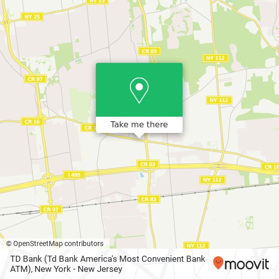 TD Bank (Td Bank America's Most Convenient Bank ATM) map