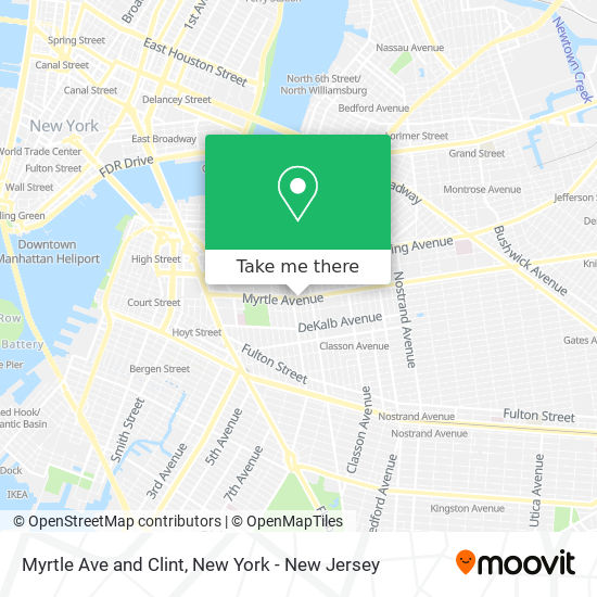 Myrtle Ave and Clint map