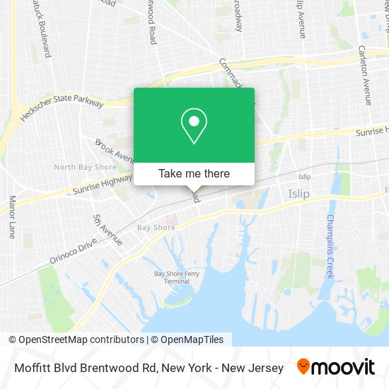 Mapa de Moffitt Blvd Brentwood Rd