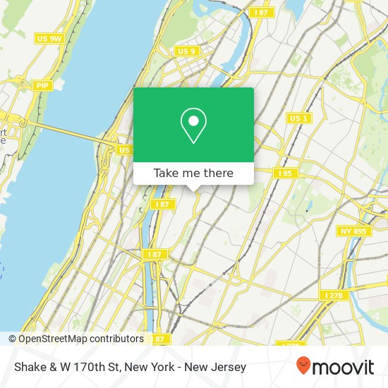 Shake & W 170th St map