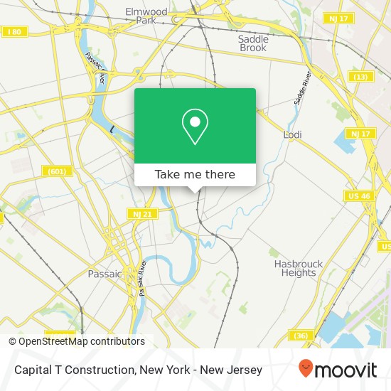 Capital T Construction map