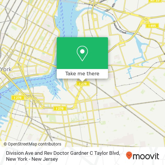 Division Ave and Rev Doctor Gardner C Taylor Blvd map