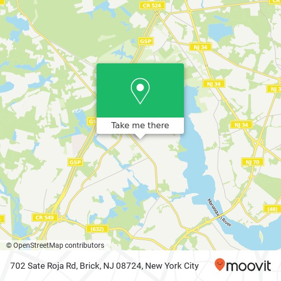 702 Sate Roja Rd, Brick, NJ 08724 map
