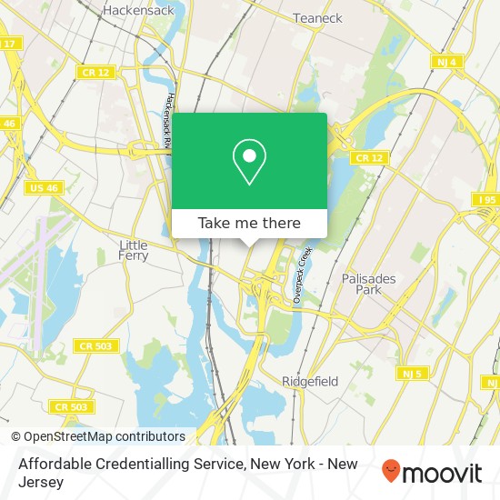 Affordable Credentialling Service map