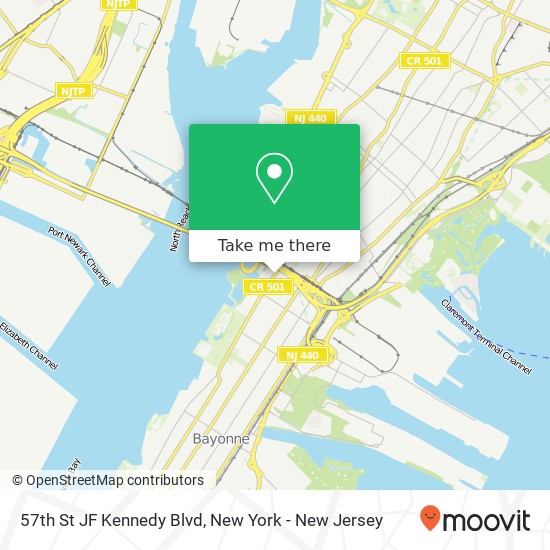 Mapa de 57th St JF Kennedy Blvd