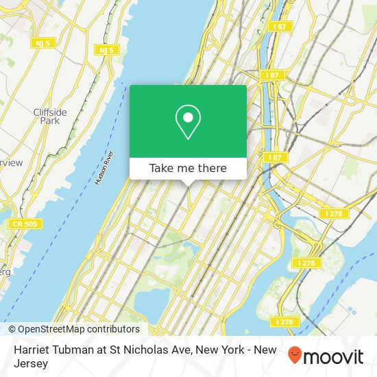 Mapa de Harriet Tubman at St Nicholas Ave