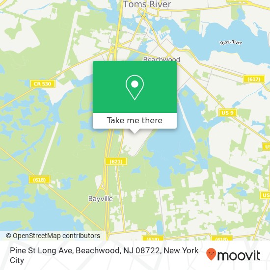 Mapa de Pine St Long Ave, Beachwood, NJ 08722