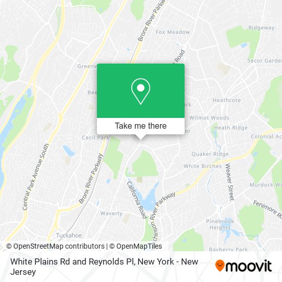 White Plains Rd and Reynolds Pl map