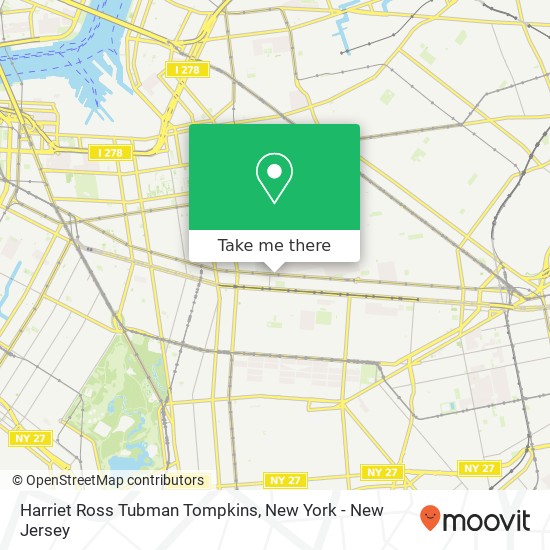 Mapa de Harriet Ross Tubman Tompkins