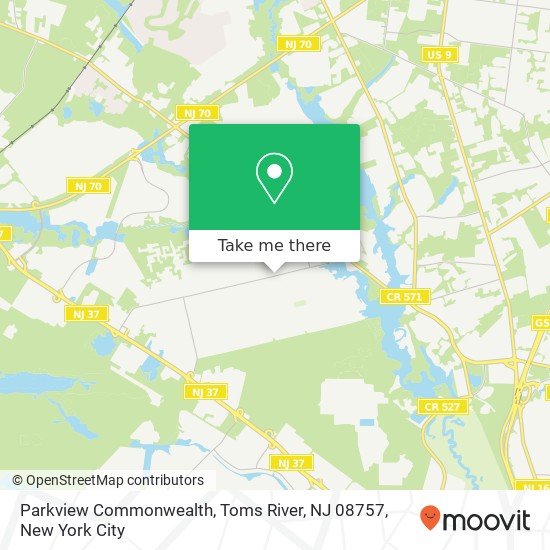 Mapa de Parkview Commonwealth, Toms River, NJ 08757